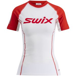 Swix Roadline RaceX dámské funkční triko krátký rukáv bright white/fiery red S