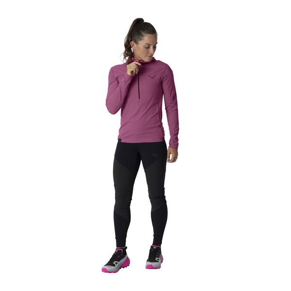 Dynafit TRAVERSE THERMAL 1/2 ZIP W dámská mikina magenta M
