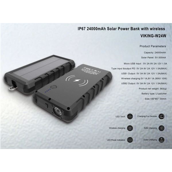 Viking W24W 24000mAh solární powerbanka